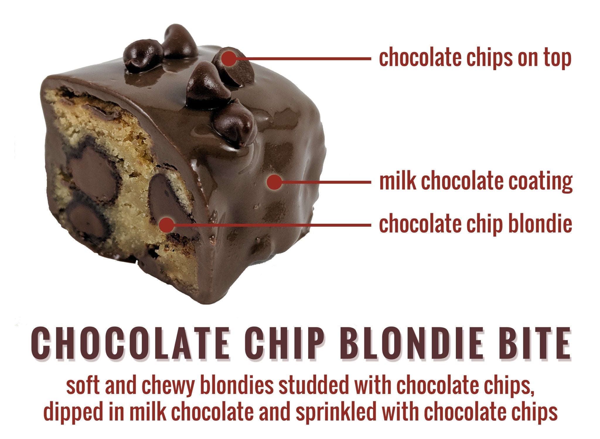 Chocolate Chip Blondie Bites - Nettie's Craft Brownies