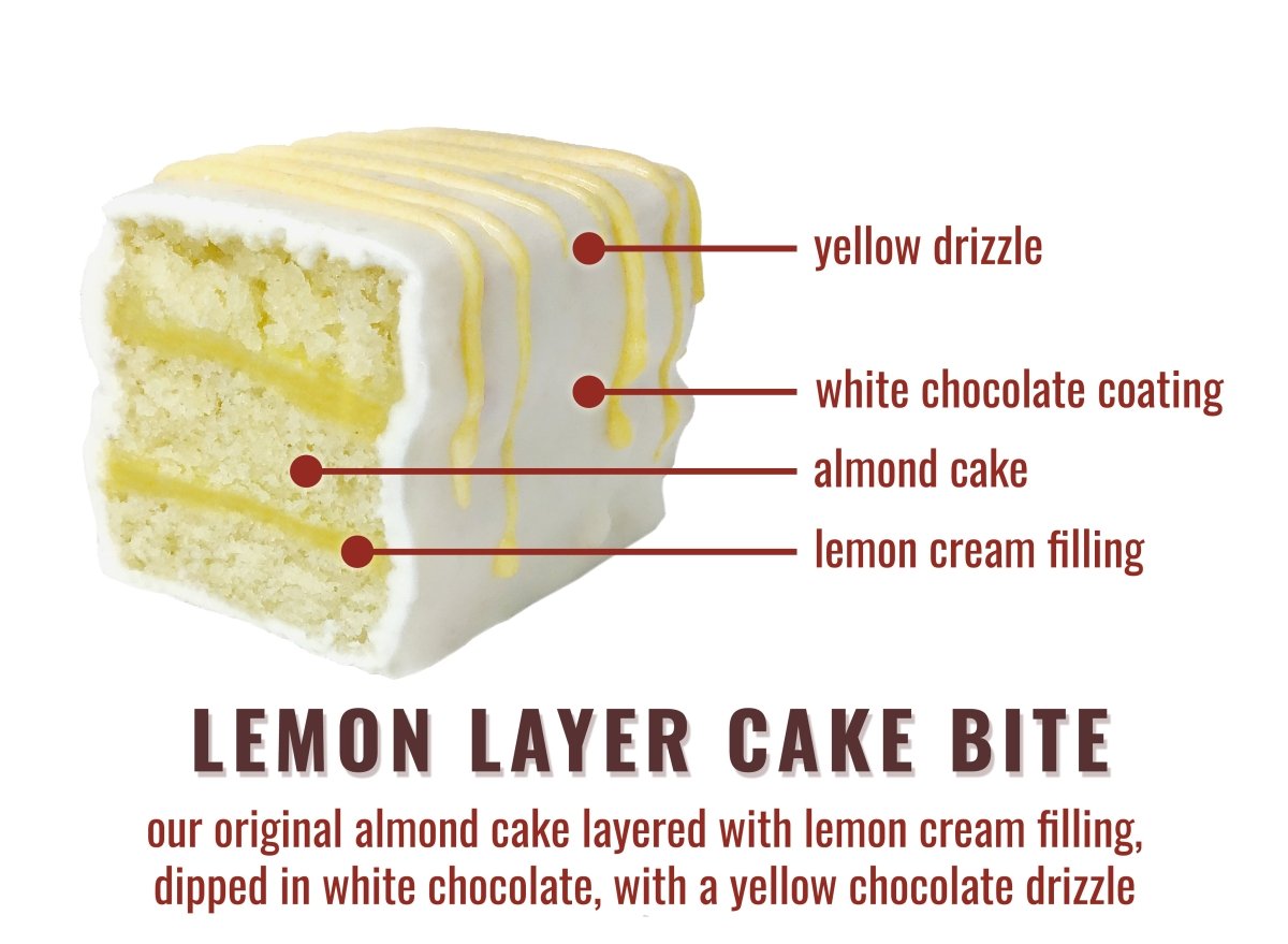 Lemon Layer Cake Bites - Nettie's Craft Brownies