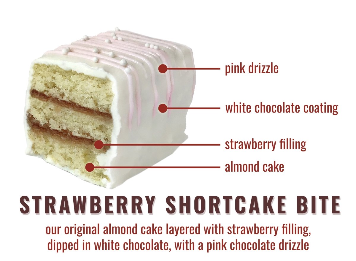 Strawberry Shortcake Bites - Nettie's Craft Brownies