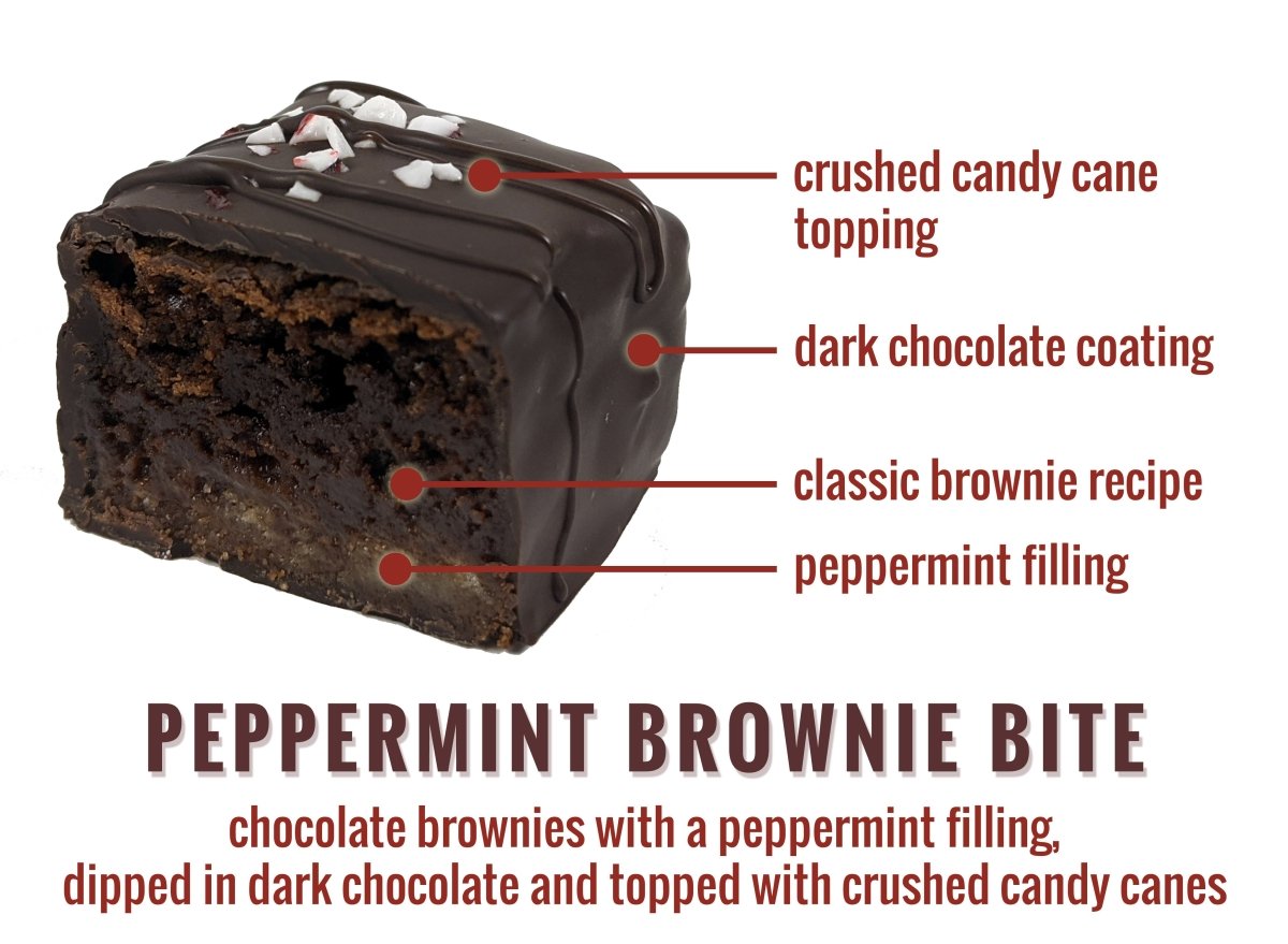 Peppermint Brownie Bites - Nettie's Craft Brownies